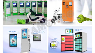 Amogos Industrie anzeigen, die in IoT-Anwendungen verwendet werden (PakelS chlösser, EV-Batterie austauschs tell plätze)